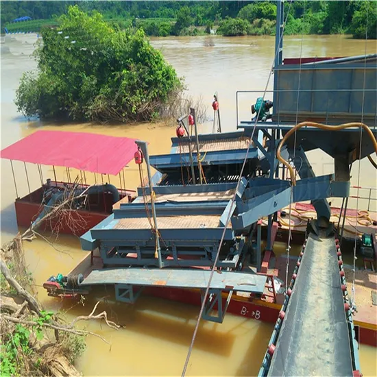 Electric Generator Sets 50/100/150/200t River Sand Chain Bucket Gold Dredge Diamond Mining Dredger for Mining Equipment /Mining Machinery/Iron Powder / Tin 